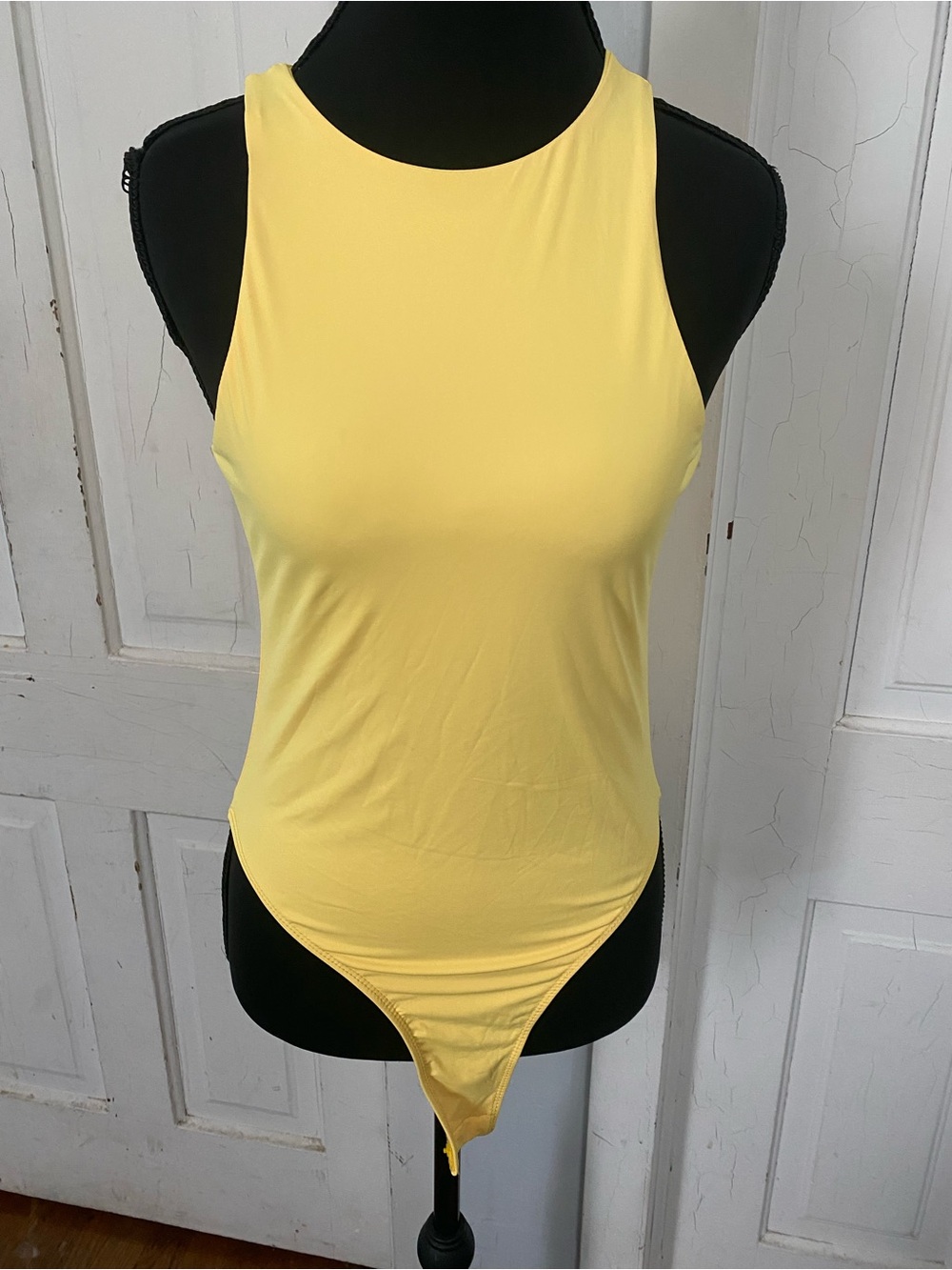 SHEIN Yellow Sleeveless Stretch Bodysuit